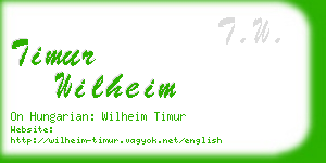 timur wilheim business card
